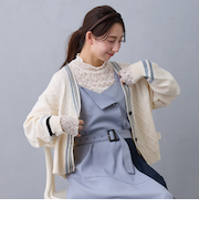 アシメ配色チルデンカーディガン