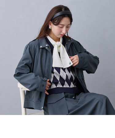 スタンドカラートレンチジャケット