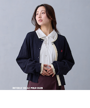 【BEVERLY HILLS POLO CLUB】バイカラーレイヤード2wayカーディガン