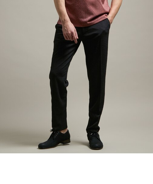 【HIDEAWAYS BLACK】シアージャガードニット　イージースラックス