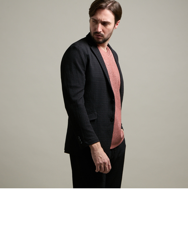 【HIDEAWAYS BLACK】シアージャガードニット2Bジャケット