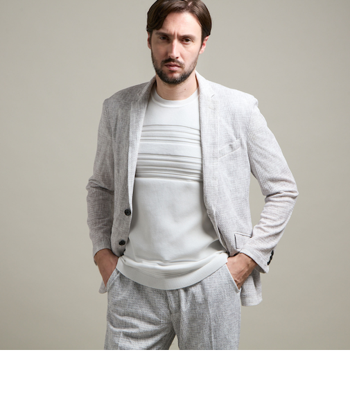 【HIDEAWAYS BLACK】シアージャガードニット2Bジャケット