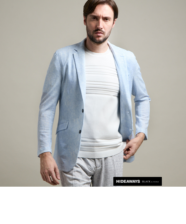 【HIDEAWAYS BLACK】シアージャガードニット2Bジャケット