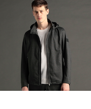 DELEGANT メランジプリントジャージ フーディブルゾン