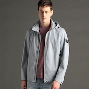 DELEGANT メランジプリントジャージ フーディブルゾン