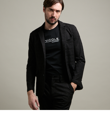 【HIDEAWAYS BLACK】ブリスタージャカードランダムストライプジャケット