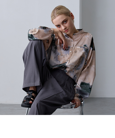 【ZELDA】ヴィンテージライク柄ブラウス