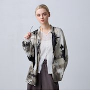 【ZELDA】ヴィンテージライク柄ブラウス