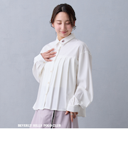 【BEVERLY HILLS POLO CLUB】プリーツブラウス