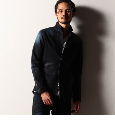 【RIELABO】ハイストレッチデニムスタンドシャツブルゾン