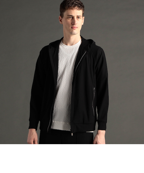 グラフィックハニカムメッシュ フーディブルゾン