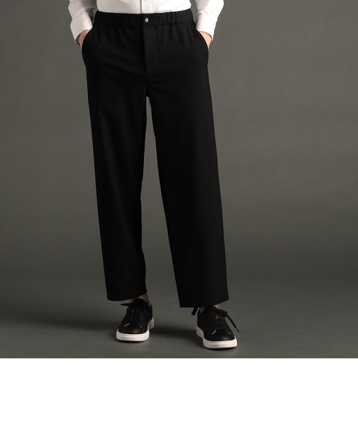 メランジストレッチ ワイドトラックパンツ