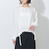 【WALDO】裾ドロスト入りノーカラーブラウス