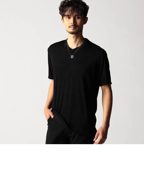 タックボーダー Vネック半袖カットソー