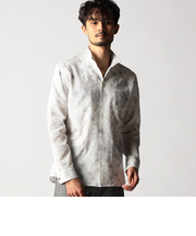 アラカルトプリント スタンドカラーシャツ