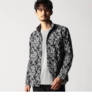 アラカルトプリント スタンドカラーシャツ