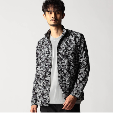 アラカルトプリント スタンドカラーシャツ