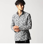 アラカルトプリント スタンドカラーシャツ