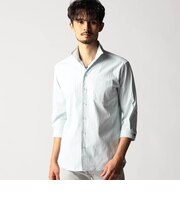 リバーシブルドビー ７分袖スタンドカラーシャツ