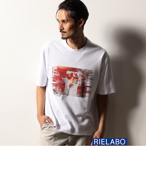 【RIELABO】グラフィックプリント クルーネックＴシャツ