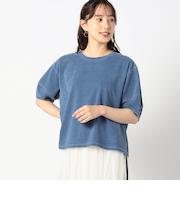 インディゴ天竺 タックスリーブカットソー