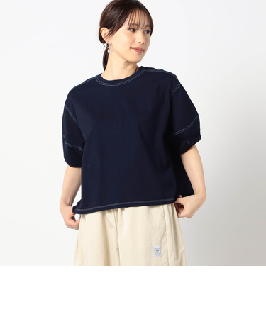 インディゴ天竺 タックスリーブカットソー