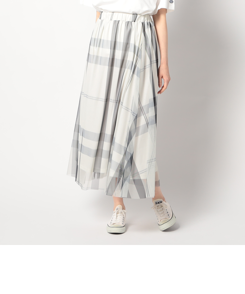 チュールチェックスカート