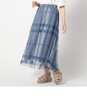 チュールチェックスカート