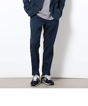 リネンライクポリエステルテーパードパンツ