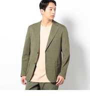 リネンライクポリエステルテーラードジャケット