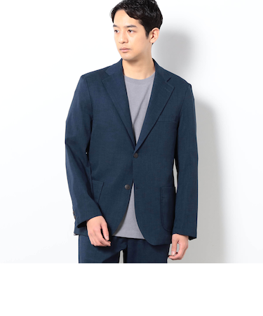 リネンライクポリエステルテーラードジャケット