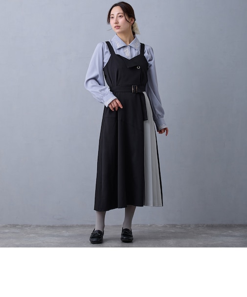 バイカラージャンパースカート