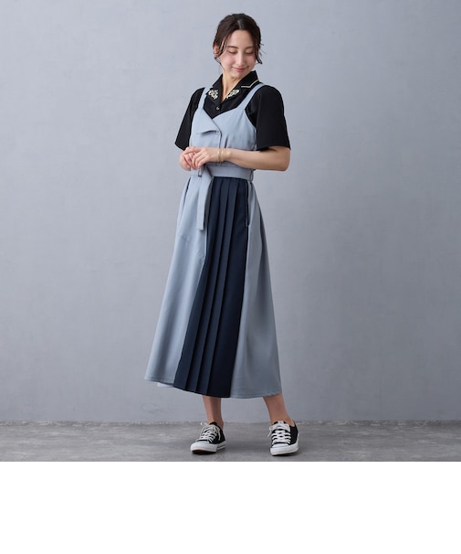 バイカラージャンパースカート