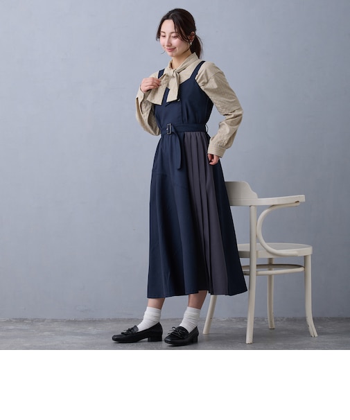 バイカラージャンパースカート