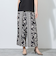 【WALDO】ウエストゴムパネル柄フラワープリント巻き風パンツ