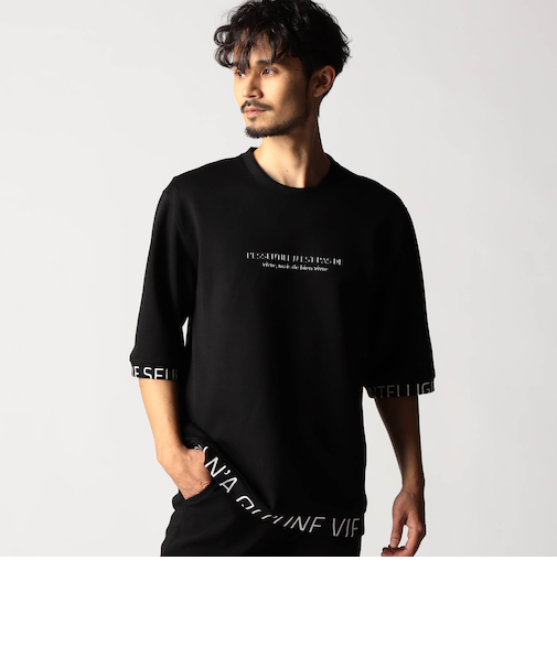 スポンジダンボールニット　5分袖プルオーバー