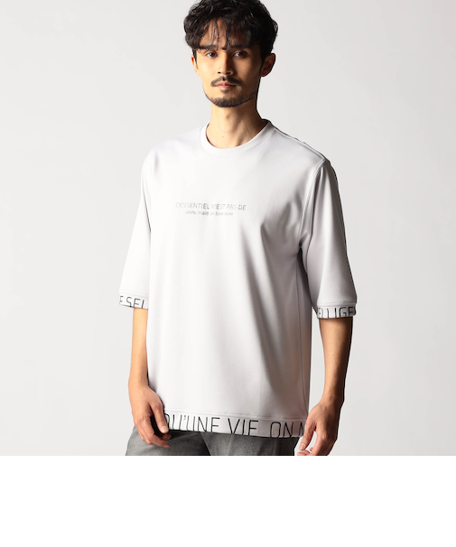 スポンジダンボールニット　5分袖プルオーバー