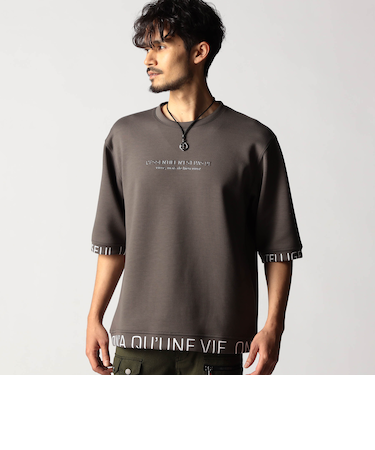 スポンジダンボールニット　5分袖プルオーバー