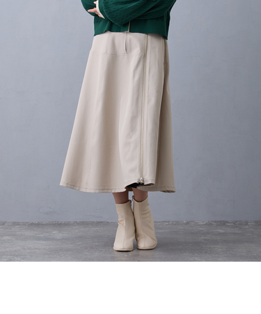 スリットプリーツフレアスカート