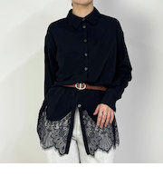 【ZELDA】裾レースシャツワンピース