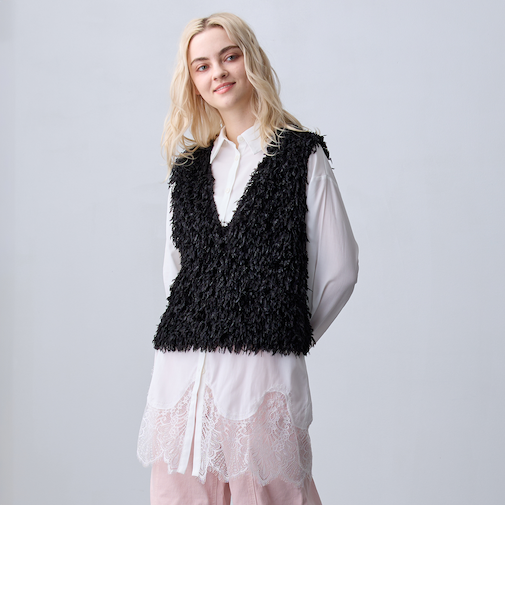 【ZELDA】裾レースシャツワンピース