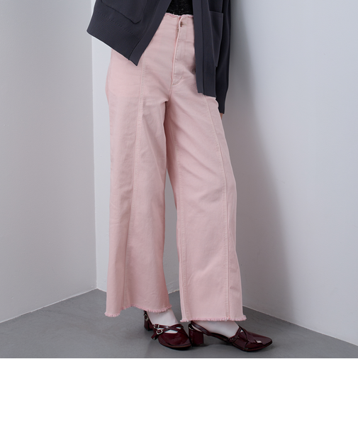 【ZELDA】ストレッチデニムワイドパンツ