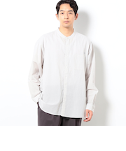 BROOKLYN OVERALL テクスチャーチェック バンドカラーシャツ