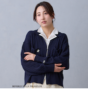 【BEVERLY HILLS POLO CLUB】衿付きボックスカーディガン