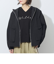 【WALDO】フード付きジップアップ一重ブルゾン