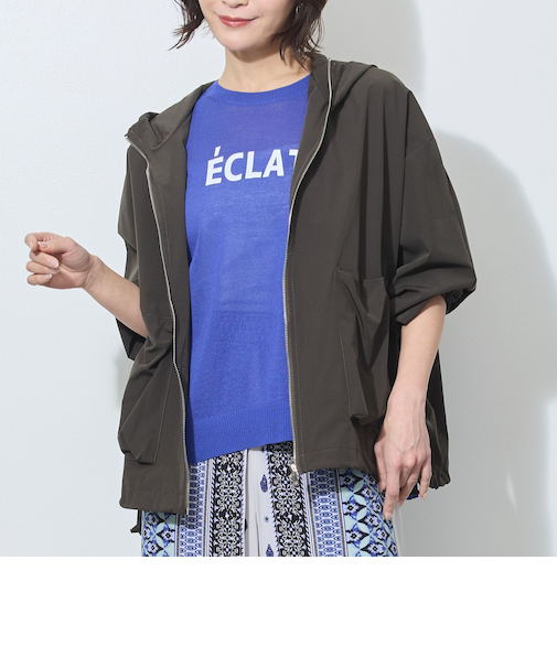 【WALDO】フード付きジップアップ一重ブルゾン