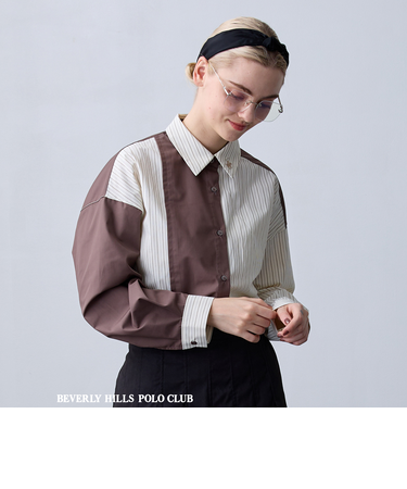 【ZELDA】BEVERLY HILLS POLO CLUBバイカラーシャツ