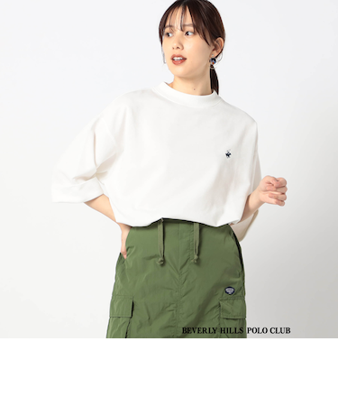 【BEVERLY HILLS POLO CLUB 別注】袖ロールアップワイドカットソー