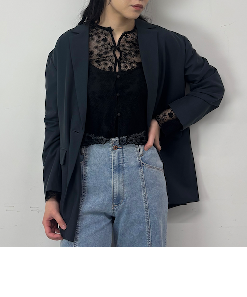 【ZELDA】シアーフラワーレースブラウス