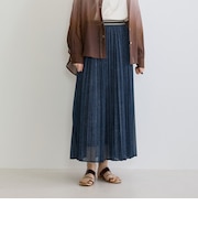 シアーデニムプリーツスカート